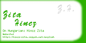 zita hincz business card